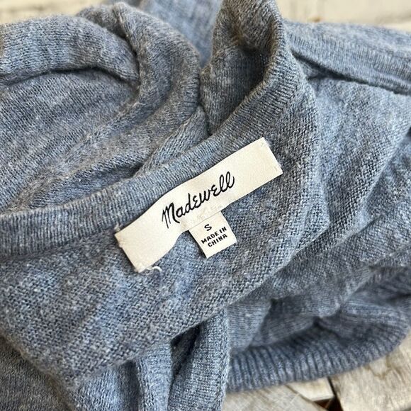 Madewell Ryder Heather Blue Cardigan Top Shirt Sweater Oversized Small - Picture 6 of 7